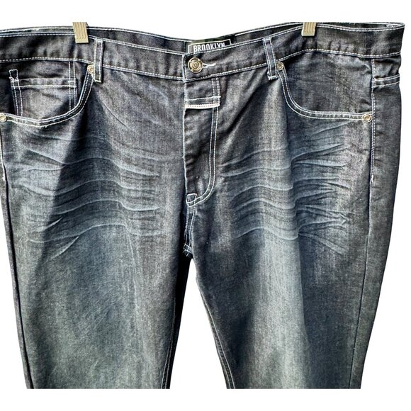 Brooklyn Xpress Mens Dark Wash Denim Jeans 42X34 Relaxed Fit Skater Casual - Picture 7 of 9